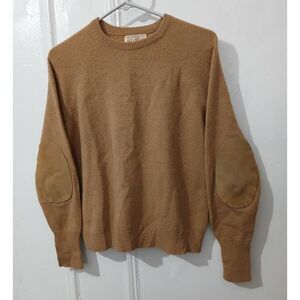 Vtg  peter scott 100% PURE CAMEL HAIR SCOTLAND tan womens small elbow sweater